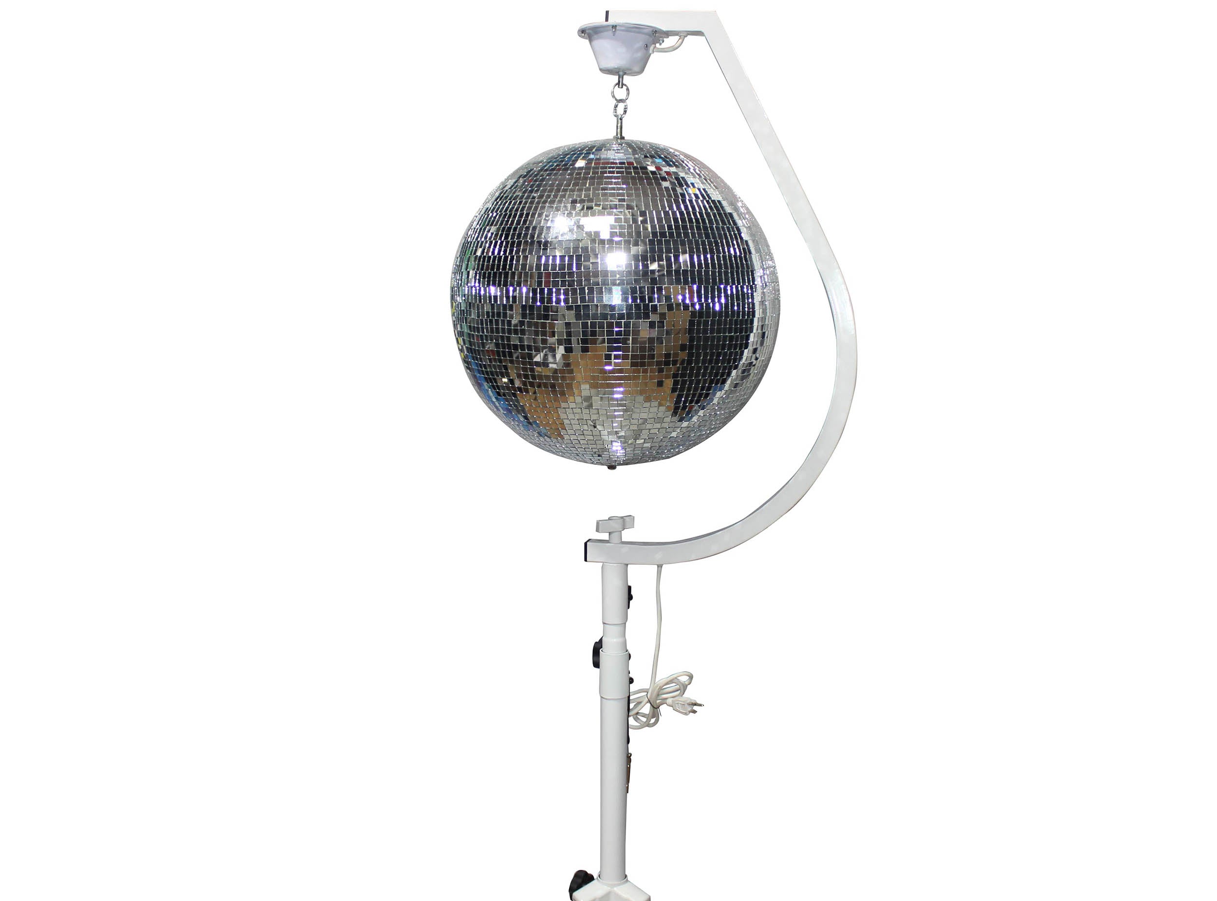 B-Stock Scratch & Dent: ProX X-MB20STAND 20" Mirror Ball Free Standing Hook with 1 RPM Motor - White