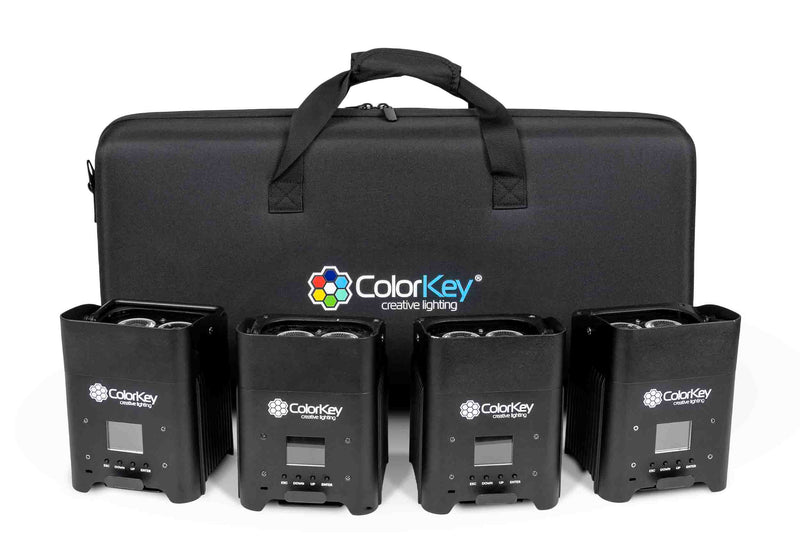 Colorkey CKU-7064, AirPar HEX 4 4-Pack Bundle with Hardshell Case by ColorKey