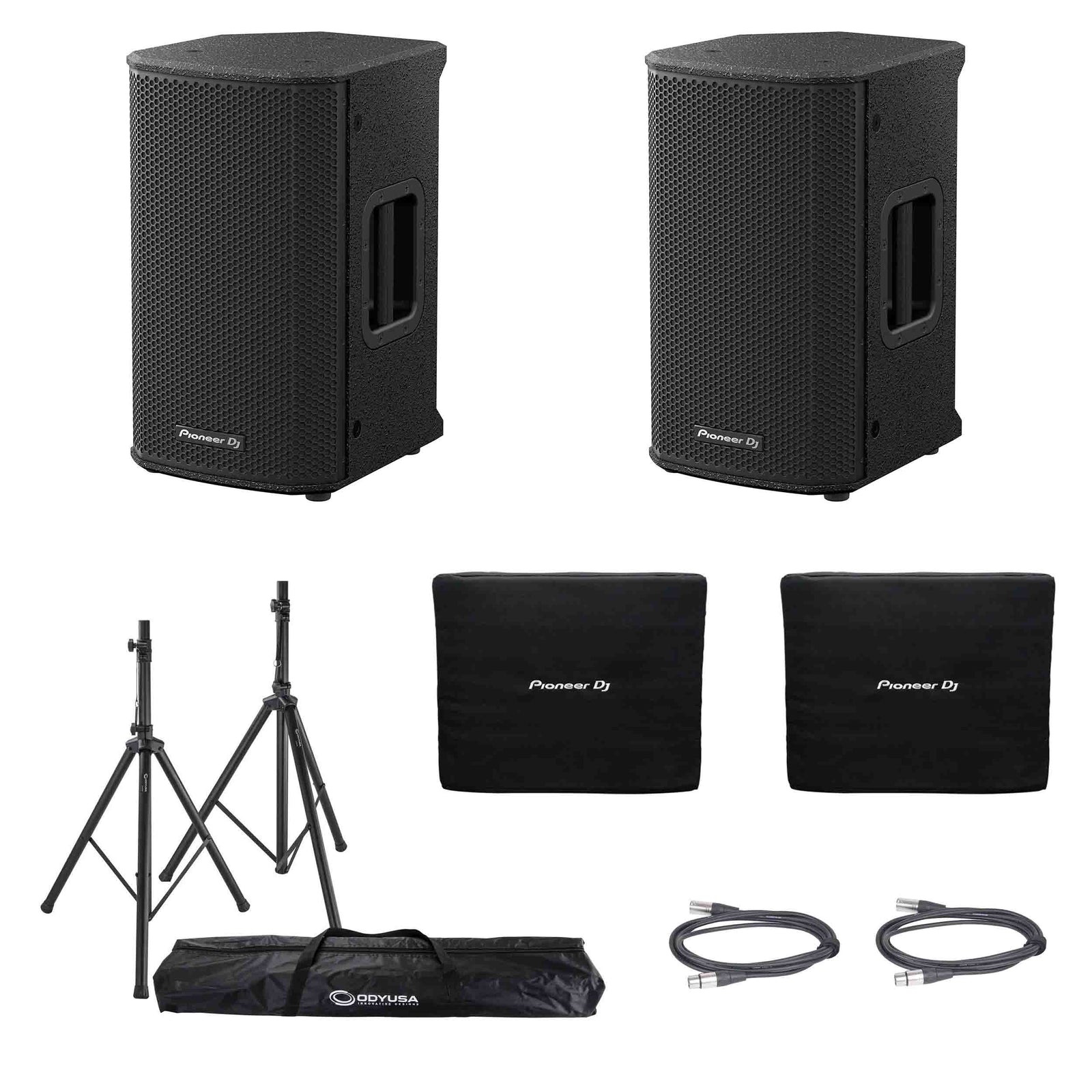 Pioneer Dj XPRS82, 8-Inch Full-Range Speaker DJ Package with Speaker Covers, Stands and Cables by Pioneer DJ