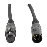 Accu-Cable AC5PDMX3, 5-Pin Male to 5-Pin Female DMX Cable - 3 Ft by Accu Cable