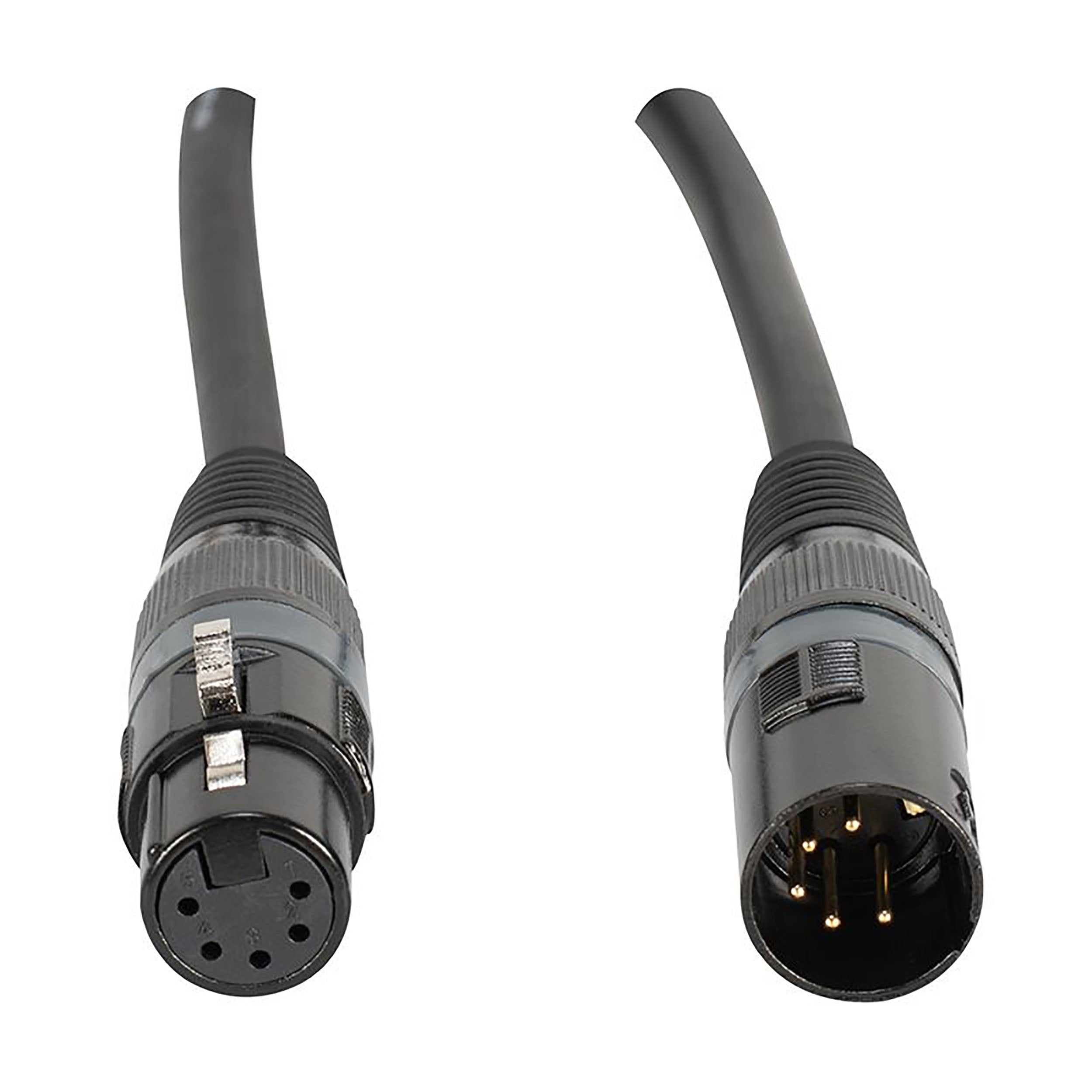 Accu-Cable AC5PDMX3, 5-Pin Male to 5-Pin Female DMX Cable - 3 Ft by Accu Cable
