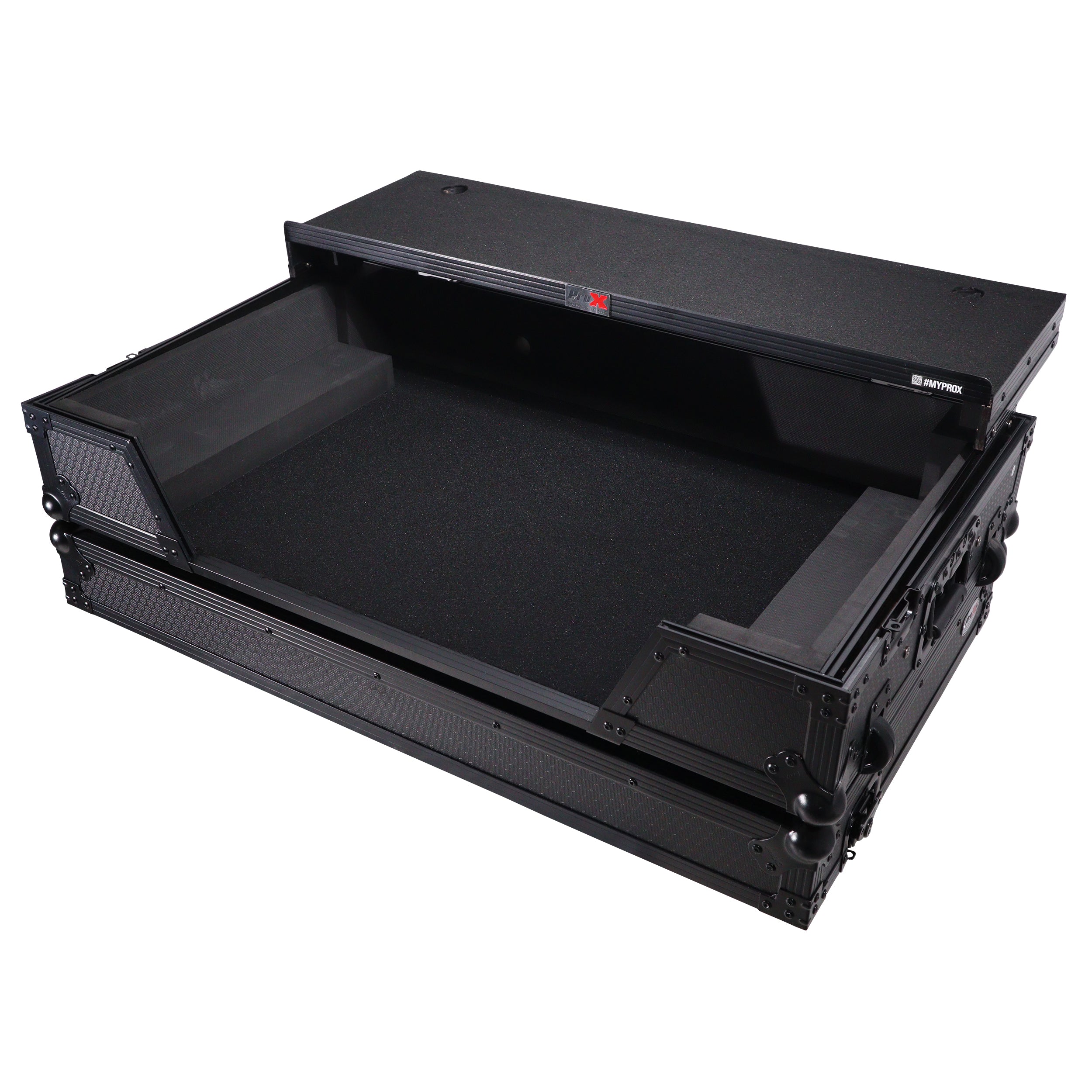 ProX XS-HIT7WLTBL, ATA Flight Road Case for Hercules T7 Inpulse Controller 1U Rack Space and Wheels - Black Finish by ProX Cases