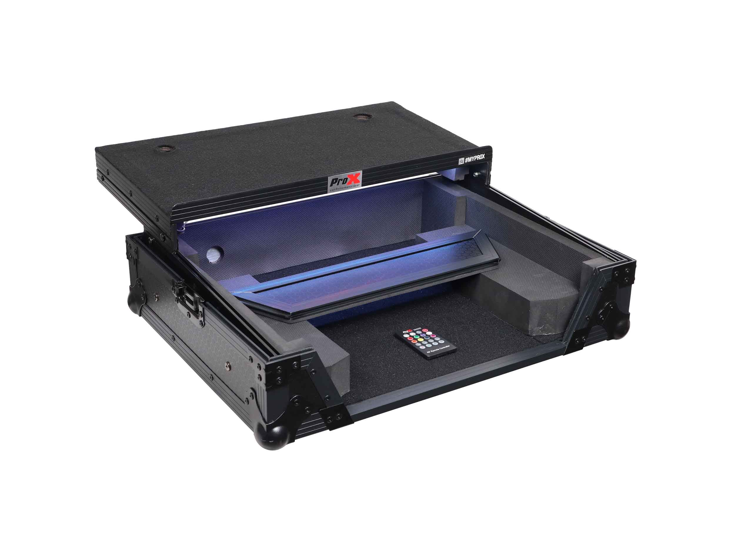 ProX XS-OMNISDUO LTBL LED, ATA Flight Case for Pioneer Alpha Theta OMNIS-DUO DJ Controller - Black