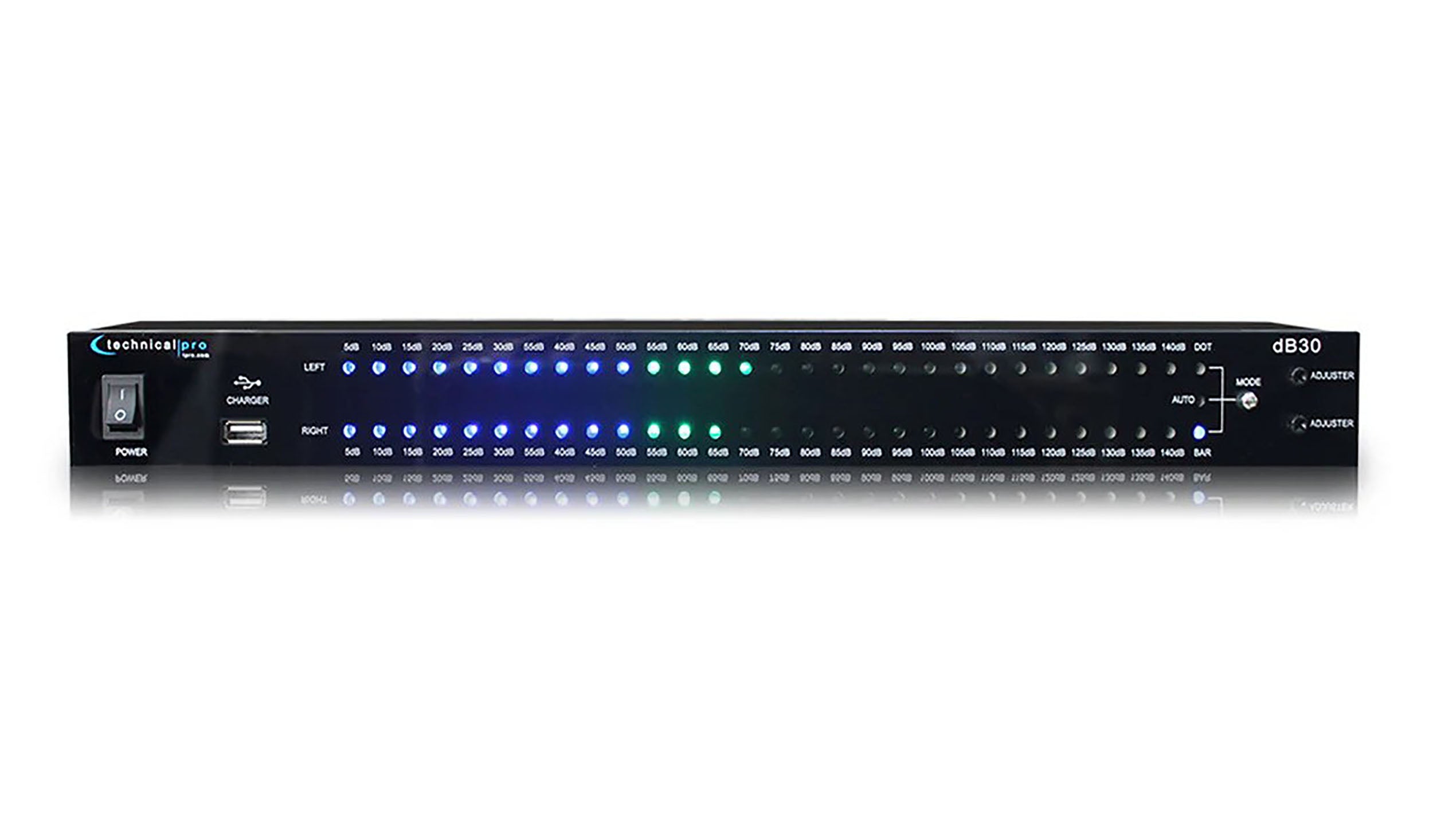 Technical Pro DB30 1U Rack Mount dB Display with Power Supply by Technical Pro