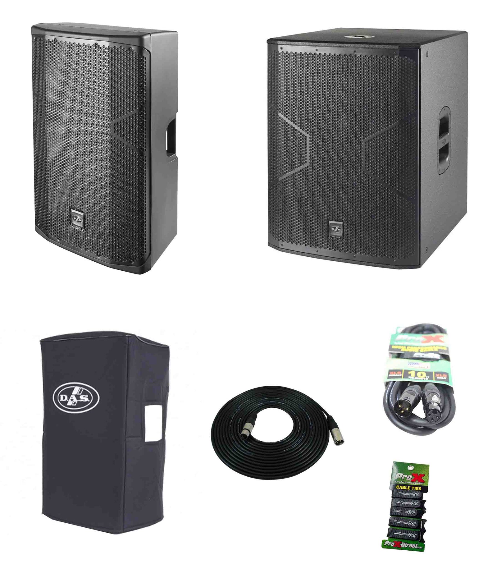 DAS Audio 415ACVRALTEA15718A Powered Speaker DJ Package with Subwoofer by DAS Audio