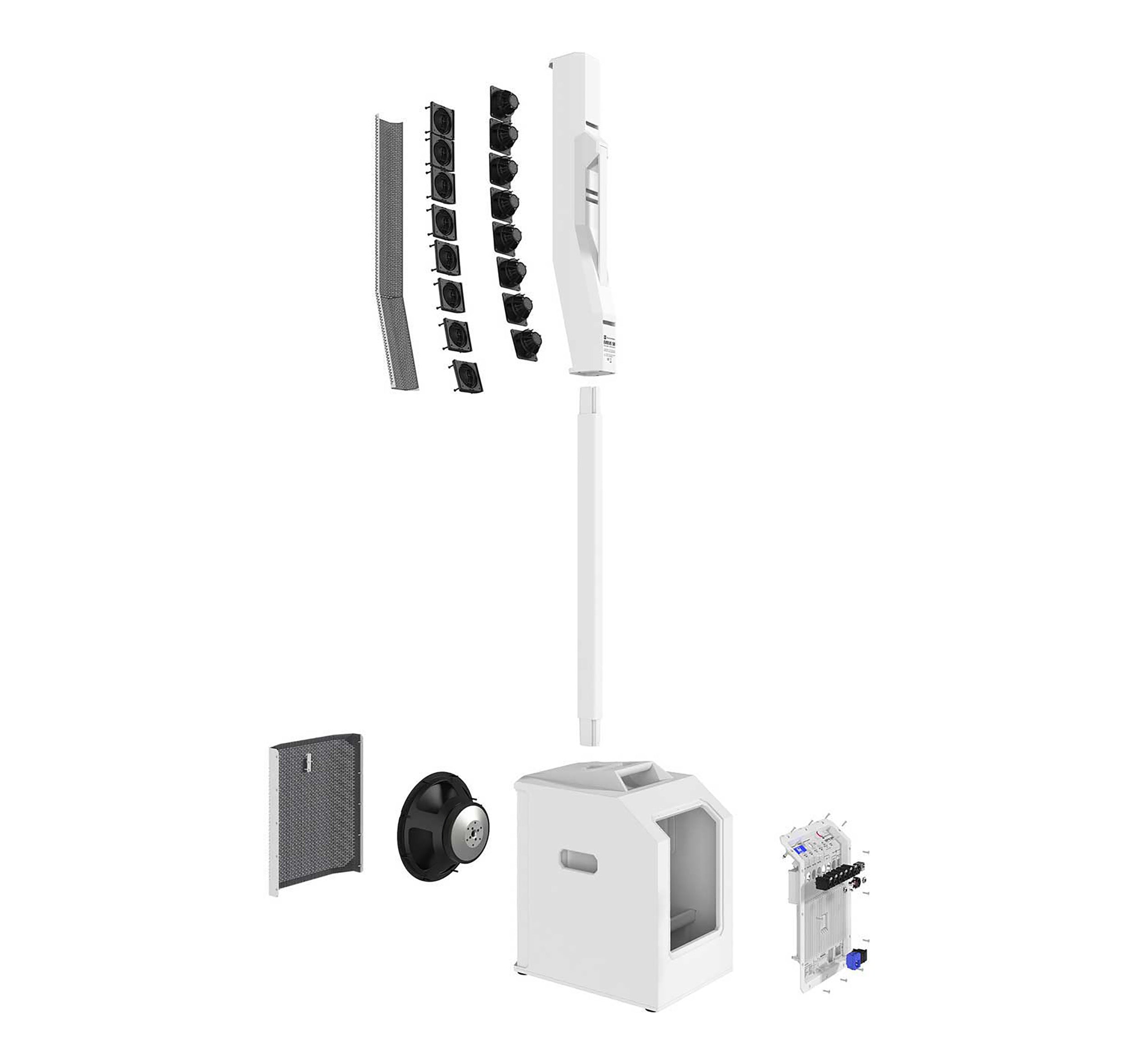 Electro-Voice Evolve 50 Column Speaker Array and Subwoofer in White by Electro-Voice