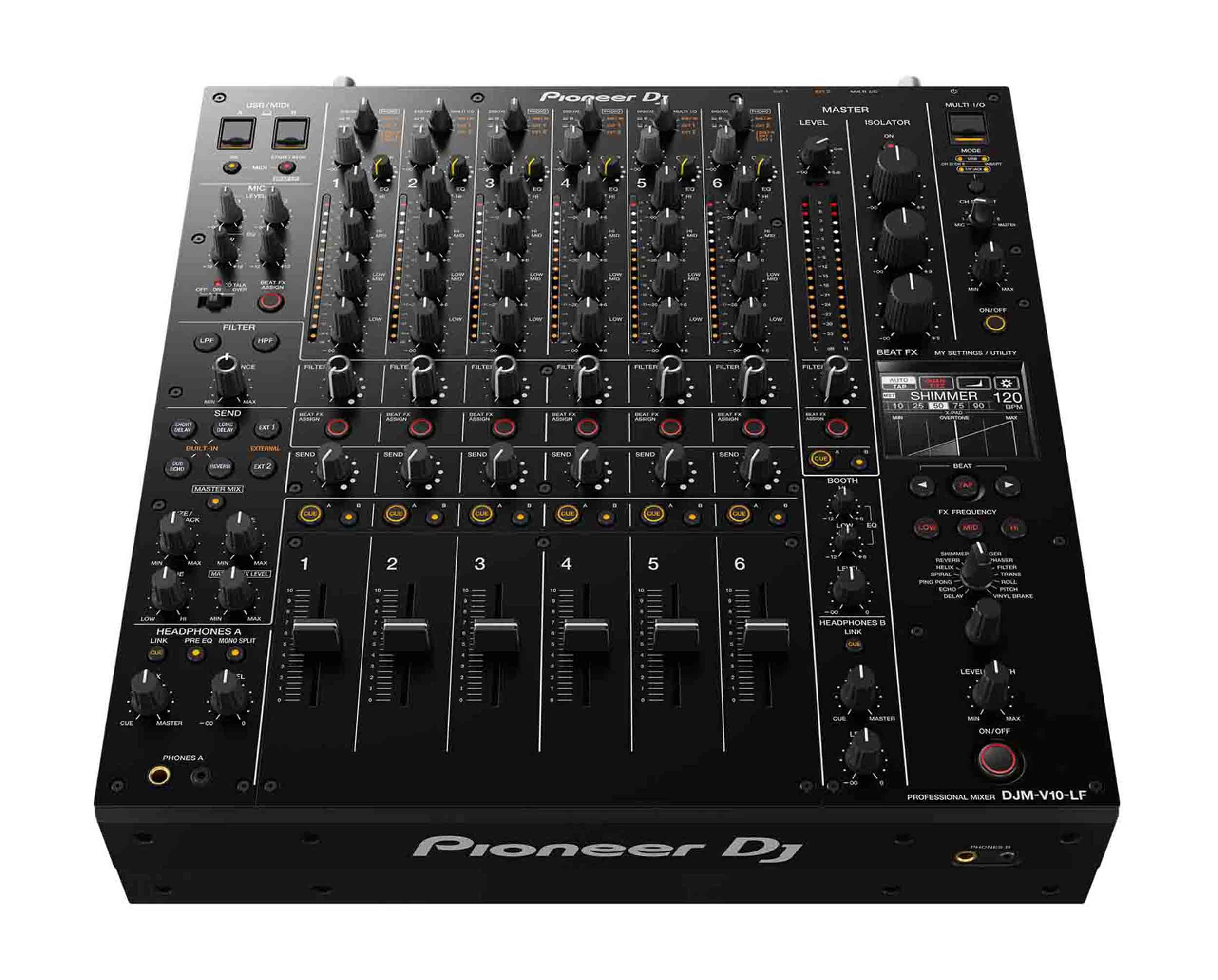 Open Box: Pioneer DJ DJM-V10-LF, 6-Channel Professional DJ Mixer with Long Fader