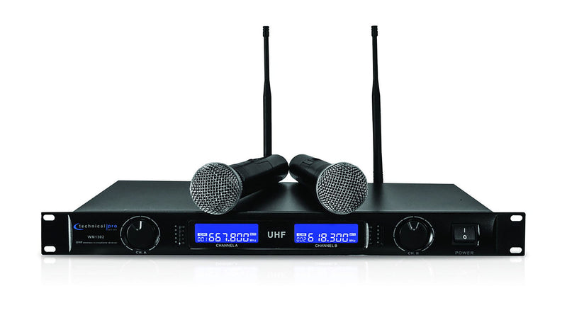 Technical Pro WM1302 Dual UHF Wireless Microphone System by Technical Pro