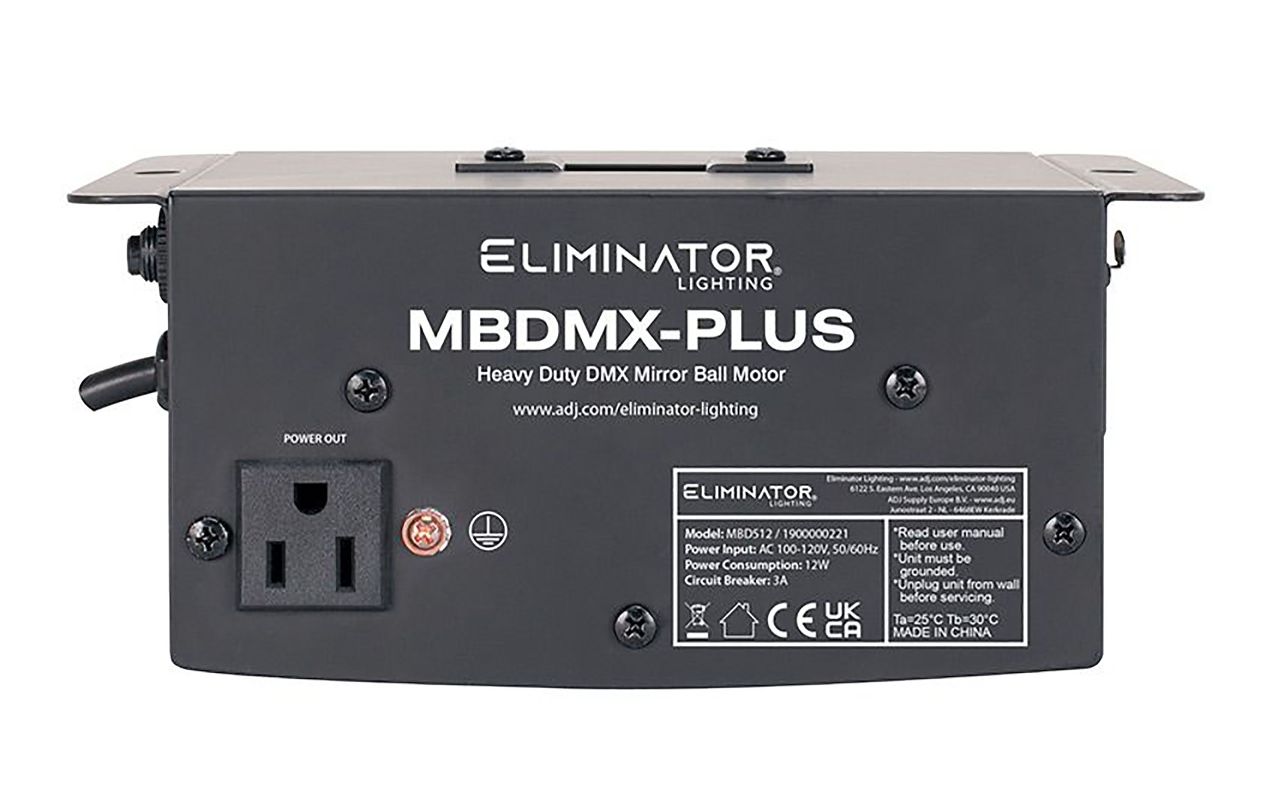 Eliminator Lighting MBDMX-PLUS, Heavy-Duty DMX Mirror Ball Motor