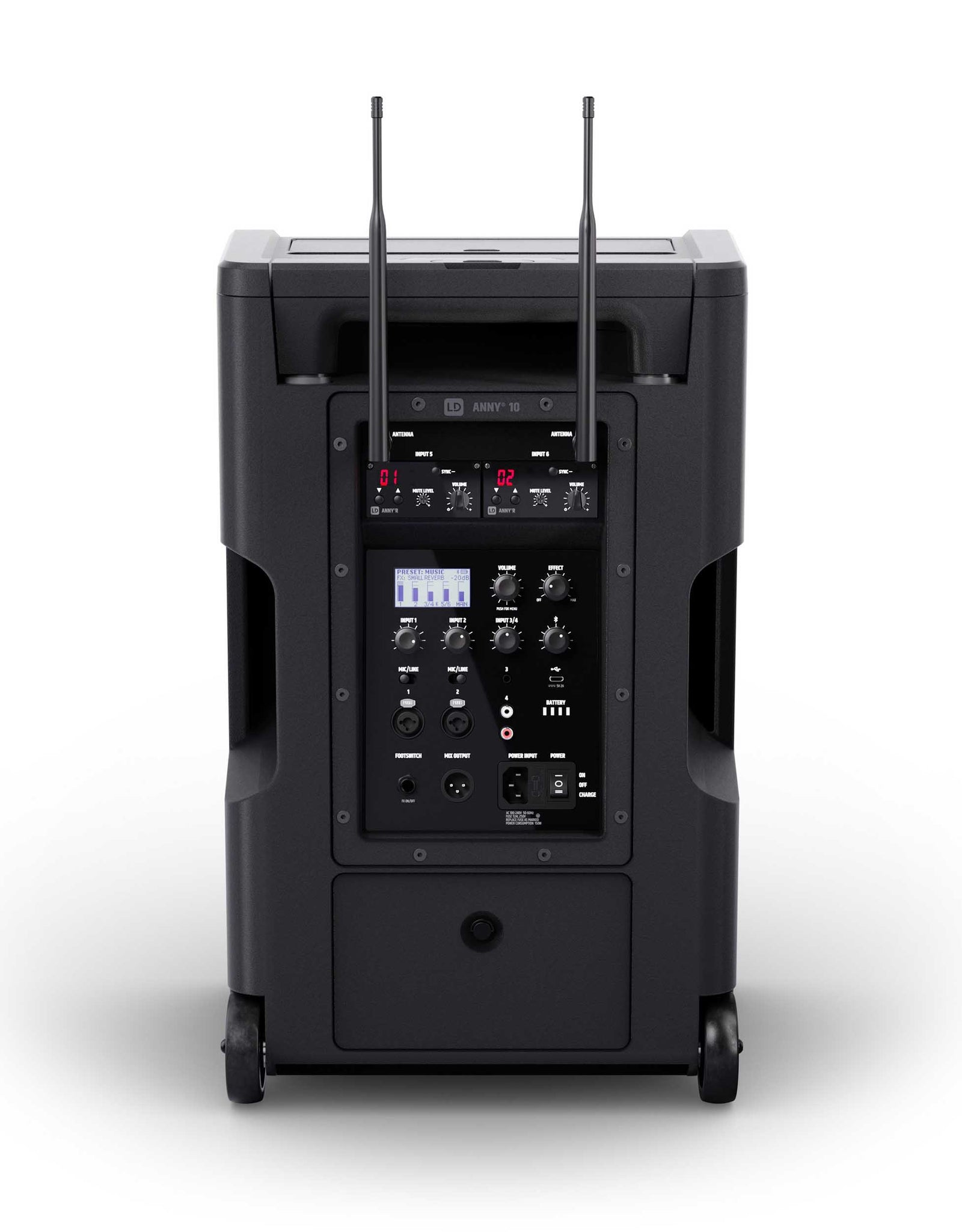 LD System ANNY 10 BPH2 B5.1, 10" Portable Battery-Powered Bluetooth PA System with Mixer and 2x Headset Microphones Including Bodypacks by LD Systems