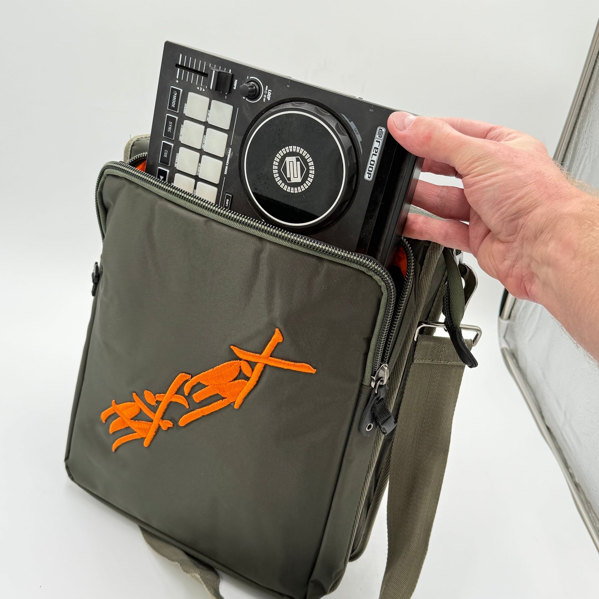 Bloxbox Olive DJ Satchel Bag - fits gobos, small midi controllers, cables, accessories by Hollywood DJ