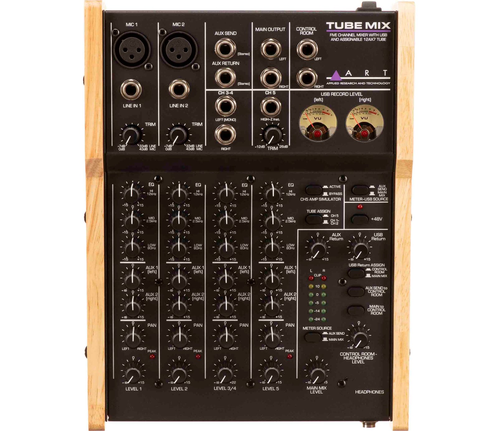 ART Pro Audio TUBEMIX 5-Channel Mixer with USB and Assignable Tube by ART