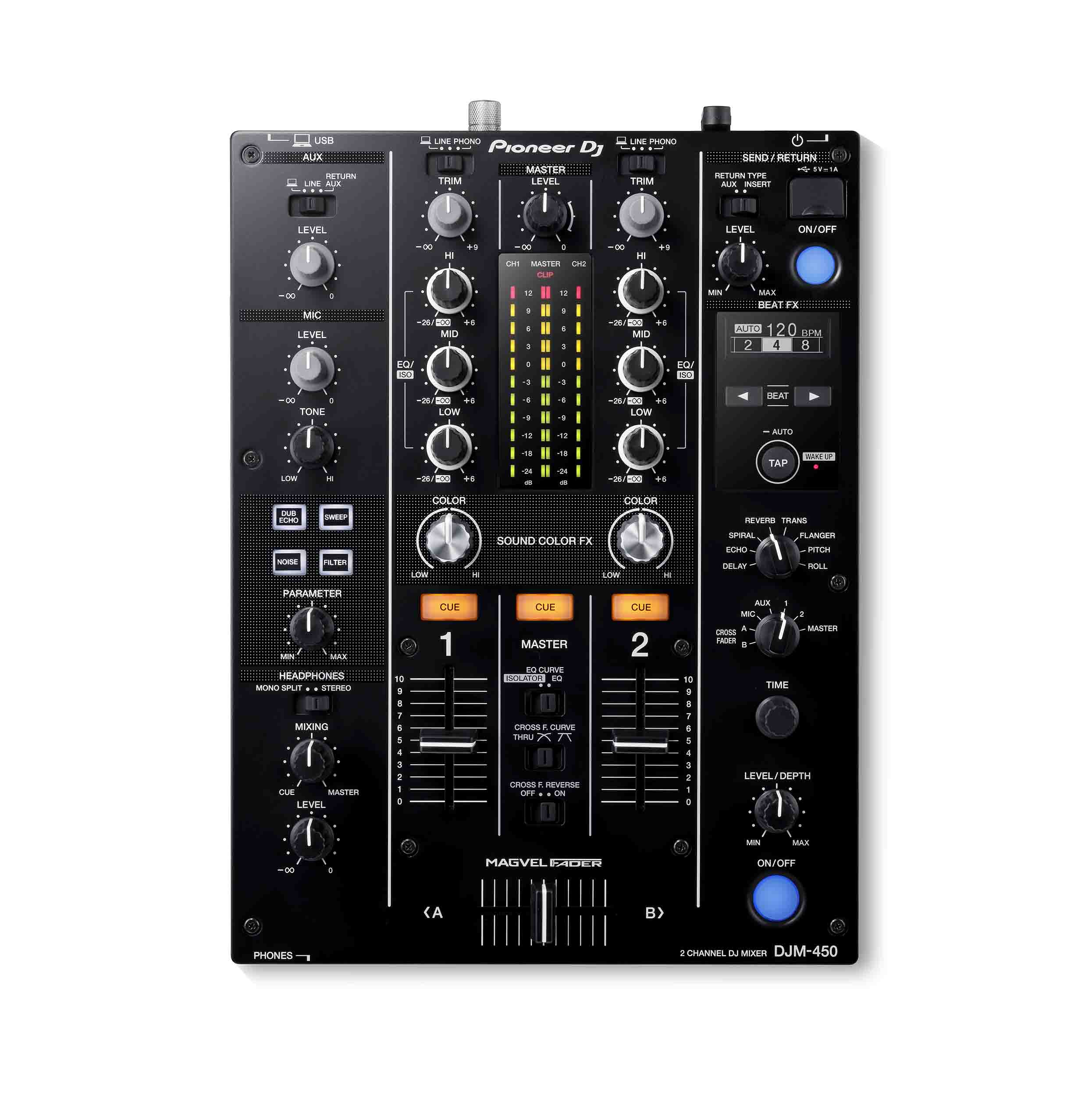 Pioneer DJ DJM-450 2-Channel DJ Mixer with Beat FX