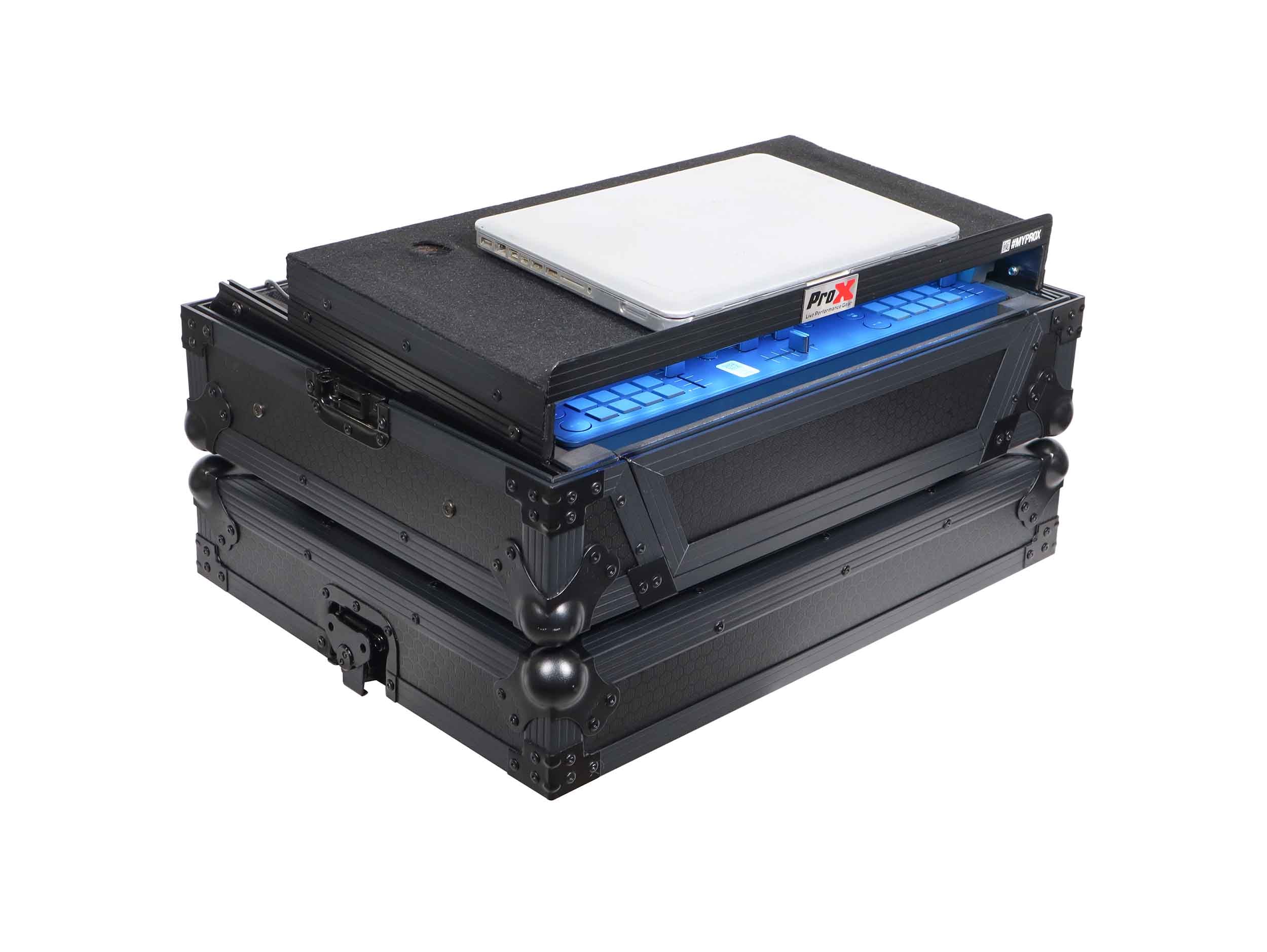 ProX XS-OMNISDUO LTBL LED, ATA Flight Case for Pioneer Alpha Theta OMNIS-DUO DJ Controller - Black