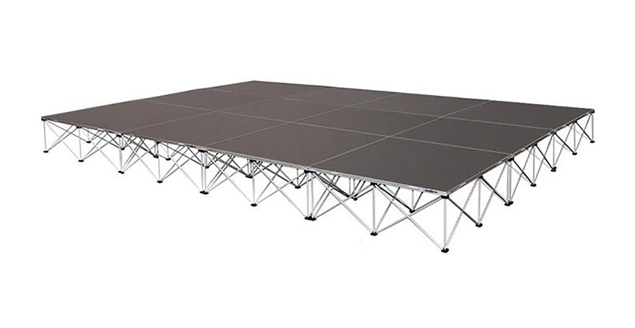Intellistage ISTAGE121632I, 12Ft x 16Ft x 32" High Complete Stage System in Industrial Finish by IntelliStage