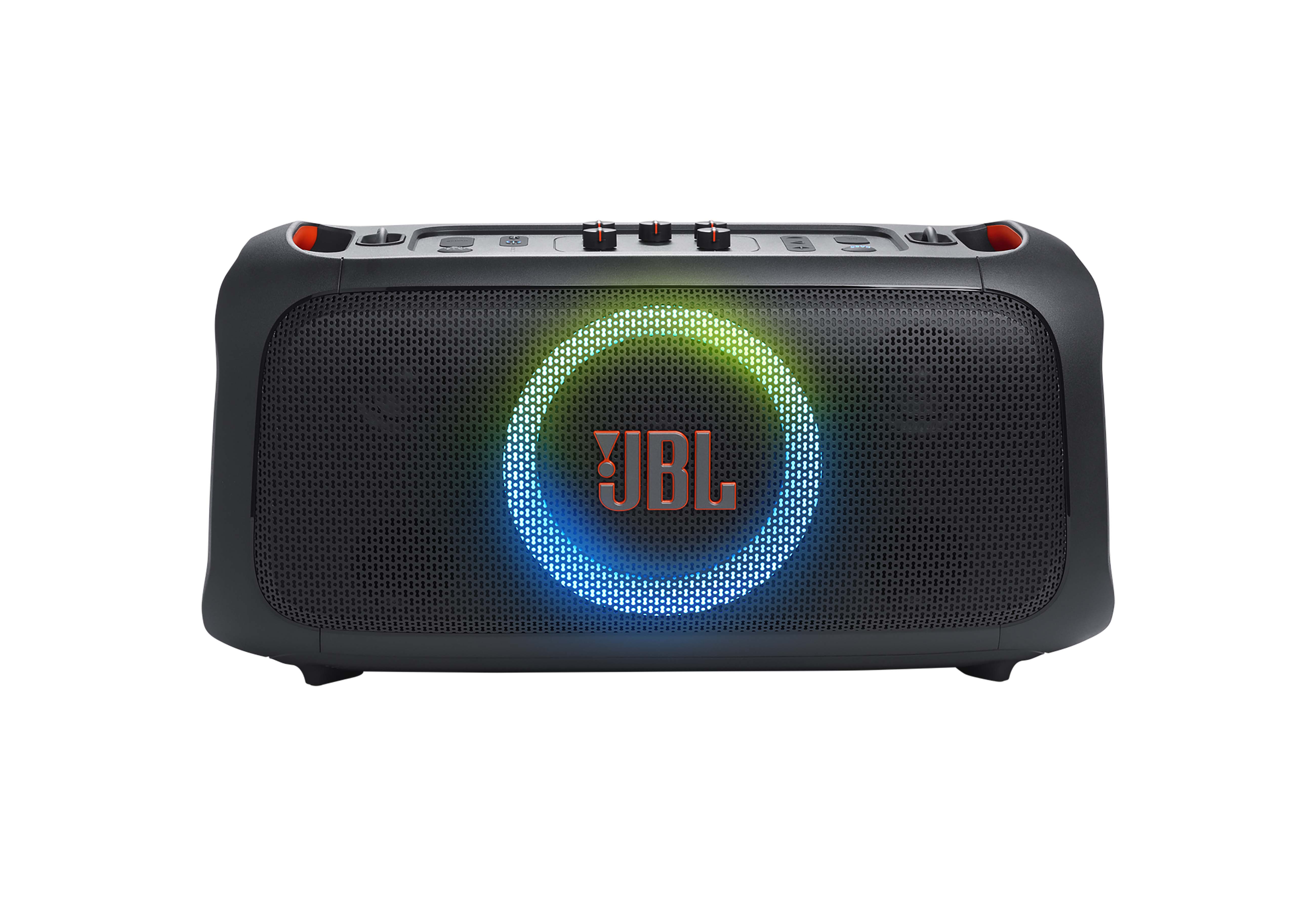 JBL PartyBox On-the-Go Essential, Portable Party Speaker with Synced Lightshow and Wireless Mic