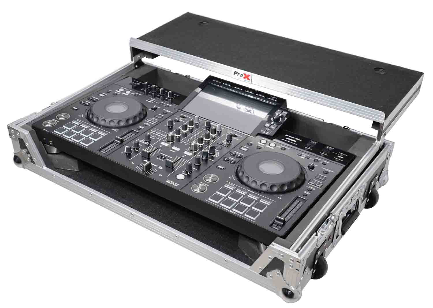 ProX XS-XDJRX3 WLT Flight Case for Pioneer XDJ-RX3, DDJ-REV5 DJ Controller with Laptop Shelf 1U Rack Space and Wheels by ProX Cases