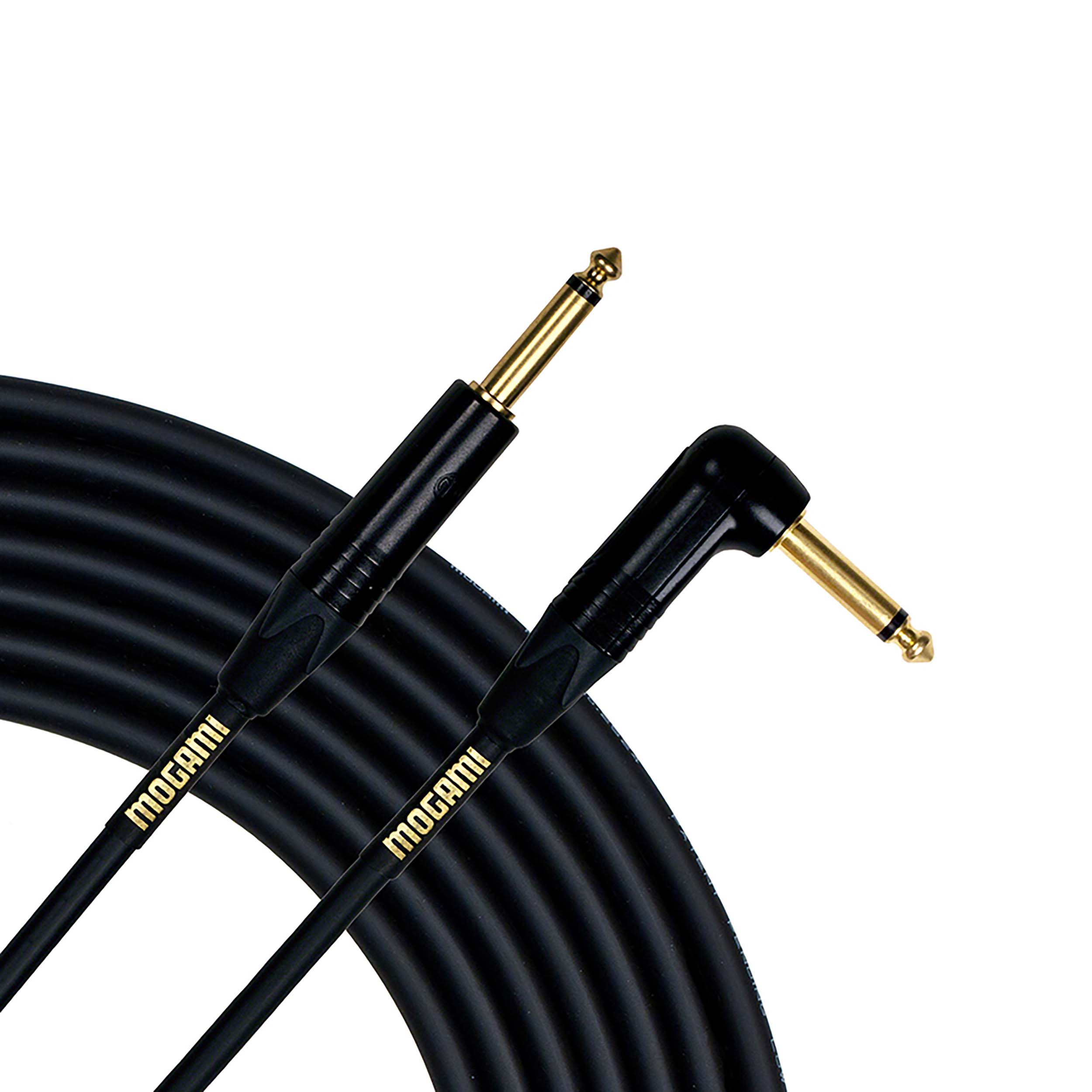 Mogami Gold Instrument-25R, 1/4" TS Right Angle and Straight End Instrument Cable - 25 Ft