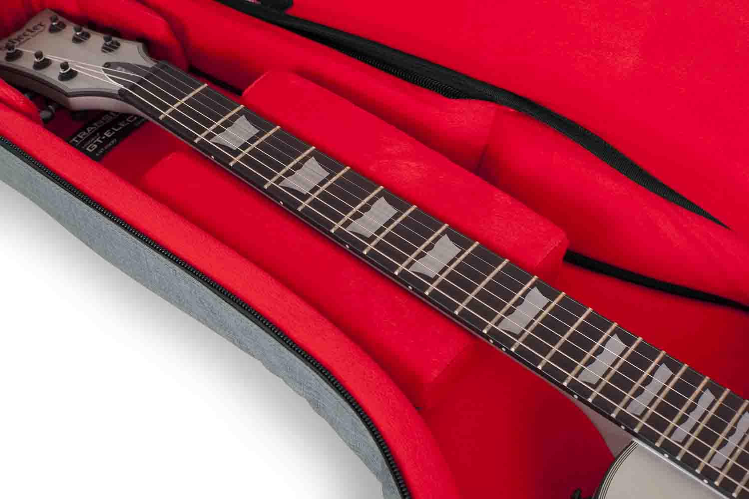 Gator Cases GT-ELECTRIC-GRY Transit Series Electric Guitar Gig Bag with Light Grey Exterior by Gator Cases