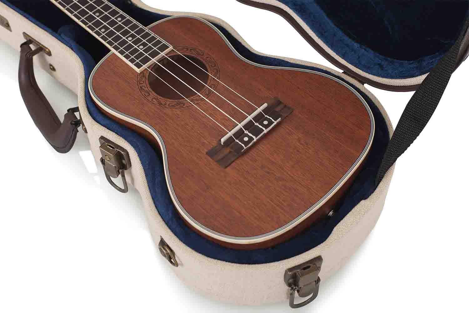 Gator Cases GW-JM UKE-CON Deluxe Wood Case for Concert Style Ukulele - Journeyman Burlap Exterior by Gator Cases