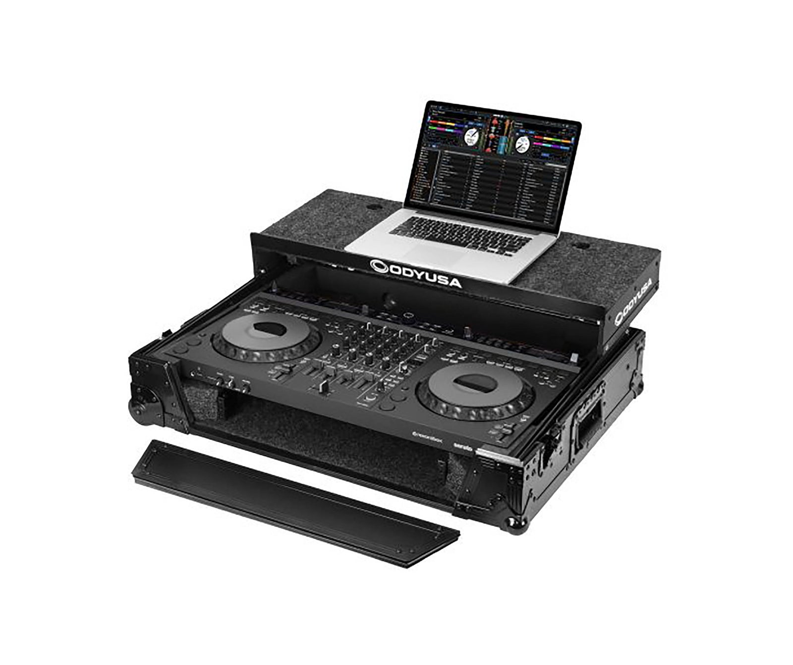 Odyssey FZGSDDJGRV6BL1UCW, Protective Case for AlphaTheta DDJ-GRV6 1U with Patented Glide Platform and Corner Wheels - Black by Odyssey