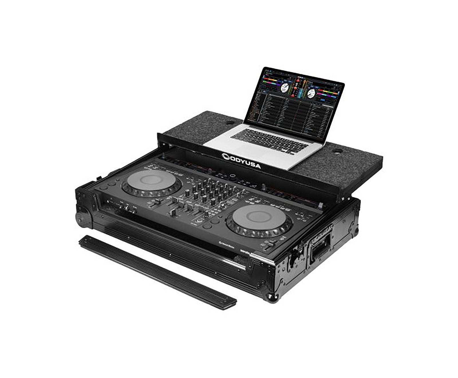 Odyssey FZGSDDJGRV6BLCW, Protective Case for AlphaTheta DDJ-GRV6 with Patented Glide Platform and Corner Wheels - Black by Odyssey