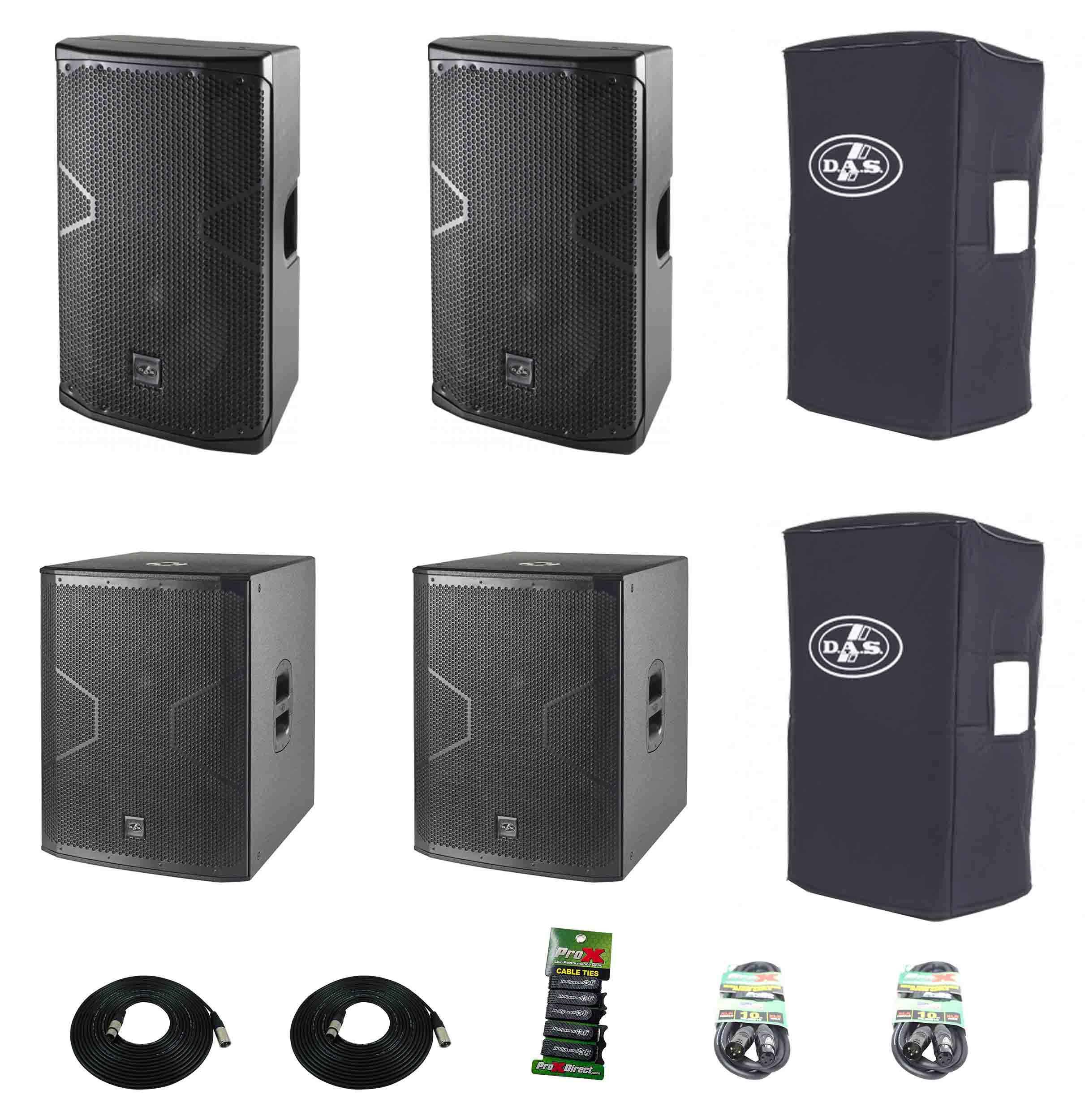 DAS Audio 712ACVRALTEA12718A, 12-Inch Powered Speaker DJ Package with Subs by DAS Audio