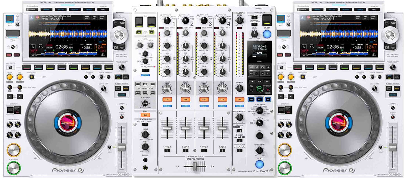 B-Stock: Pioneer DJ Dual CDJ3000 and DJM900NXS2 DJ Package in White by Pioneer DJ