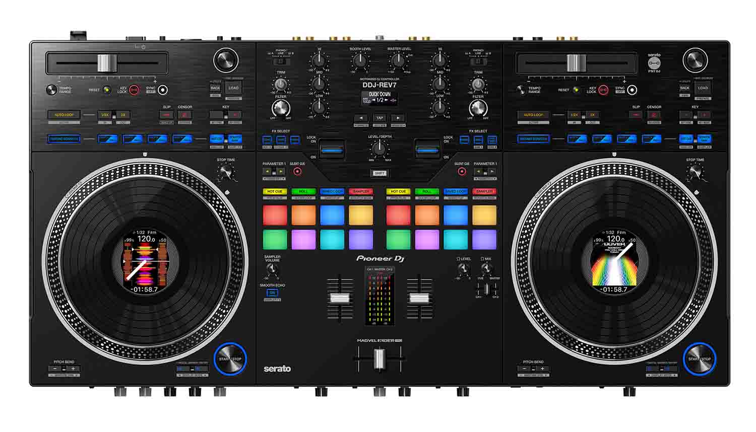 B-Stock Scratch & Dent: Pioneer DDJ-REV7 Scratch Style 2-Channel Professional DJ Controller for Serato DJ Pro - Black