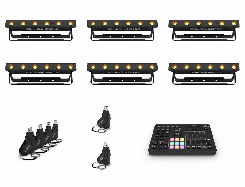 Chauvet DJ Q6BT ILS RGBA LED Bars DJ Lighting Package with USB DMX Transceivers and Wireless Lighting Controller by Chauvet DJ