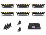 Chauvet DJ Q6BT ILS RGBA LED Bars DJ Lighting Package with USB DMX Transceivers and Wireless Lighting Controller by Chauvet DJ