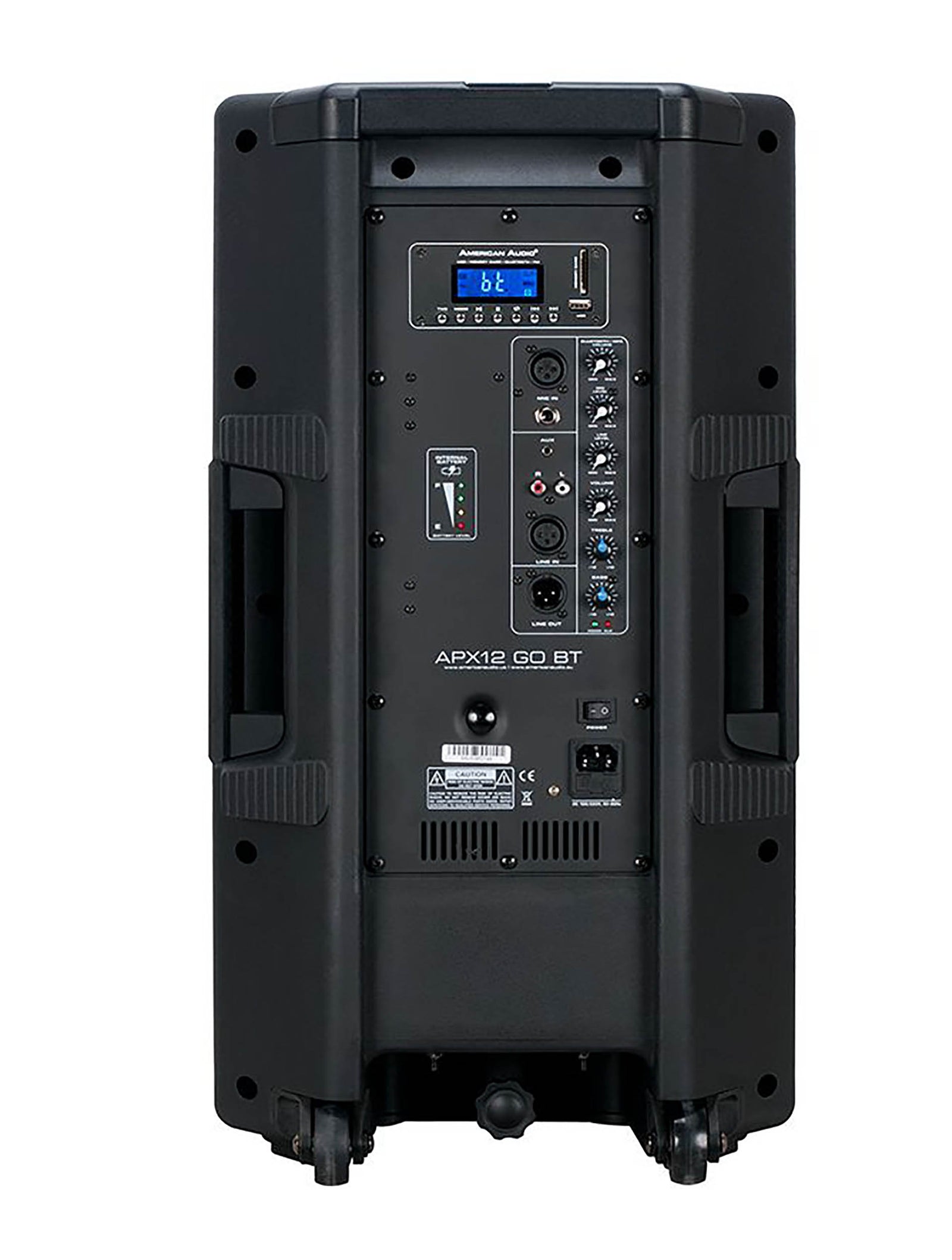 American Audio APX12 GO BT, Battery Powered Loudspeaker with LCD Display, MP3 playback and FM Tuner - Black by American Audio