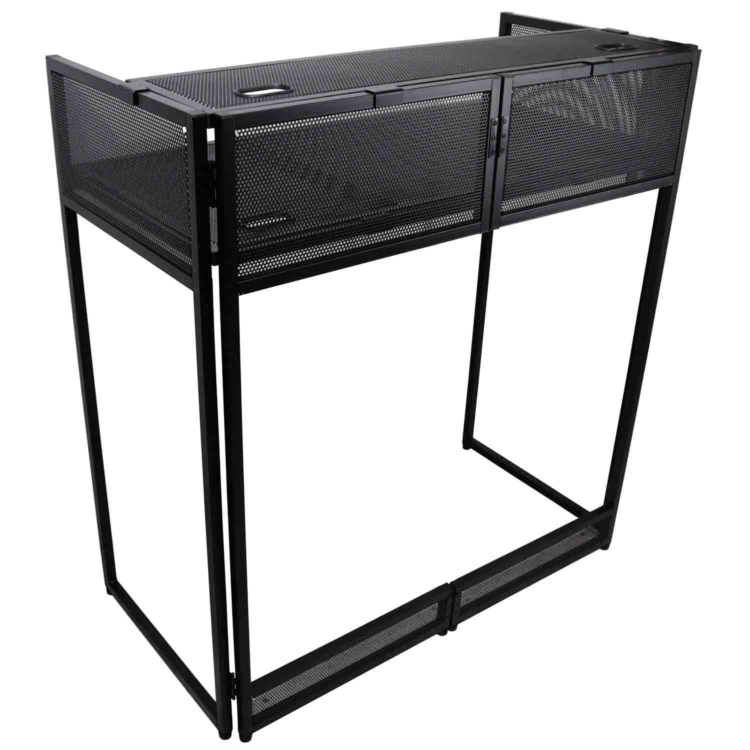 B-Stock Scratch & Dent: ProX XF-VISTA BL MK2 VISTA DJ Booth Facade Table Station with White/Black Scrim kit and Padded Travel Bag by ProX Cases