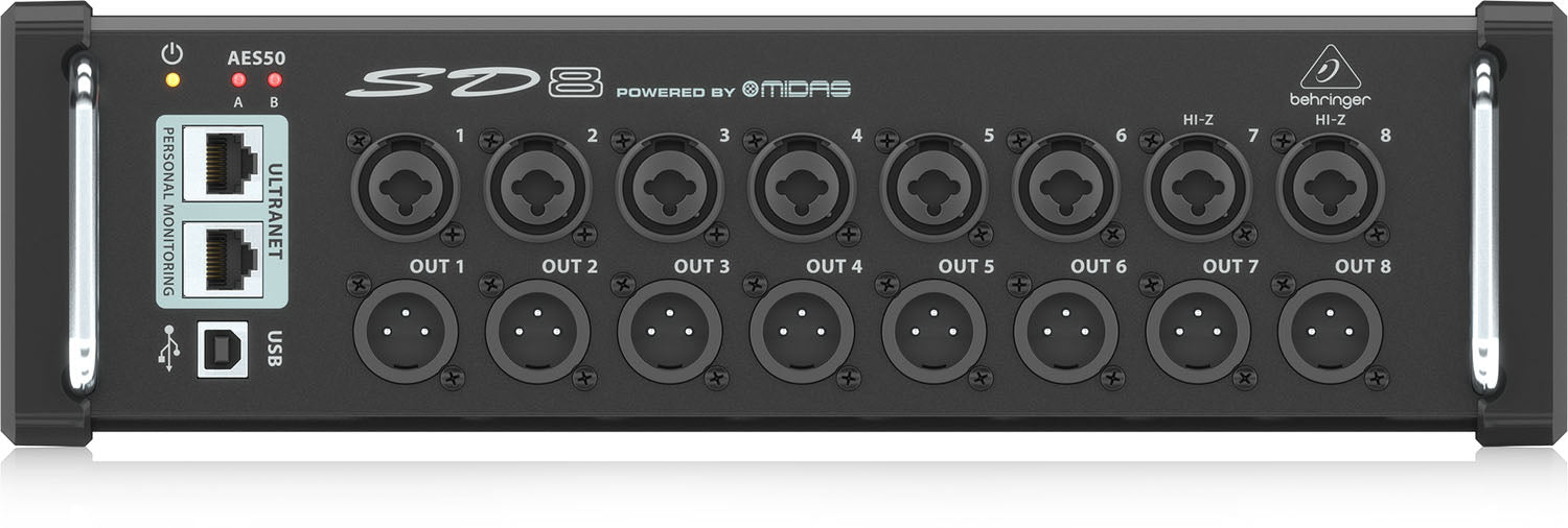 Behringer SD8, 8 Outputs Stage Box with 8 Remote-Controllable Midas Preamps by Behringer