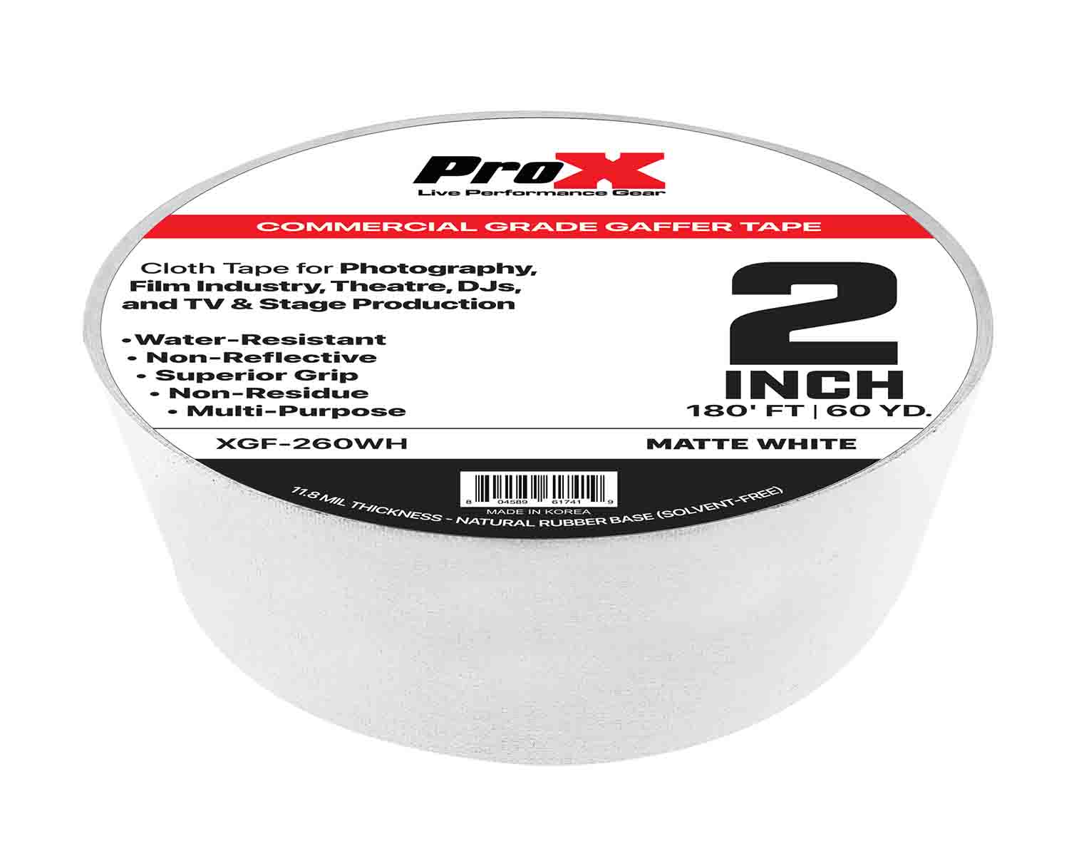 ProX Commercial-Grade Gaffer Tape (3 x 12 yd, Black)