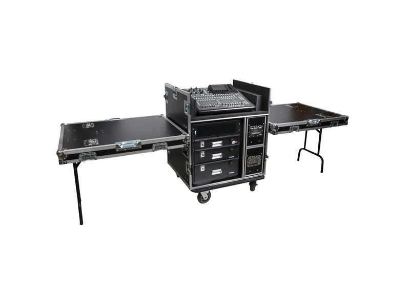 ProX XS-BRANCO12U2DW, ATA Flight Style FOH Mixing Console Case 12U Shockproof Rack by ProX Cases