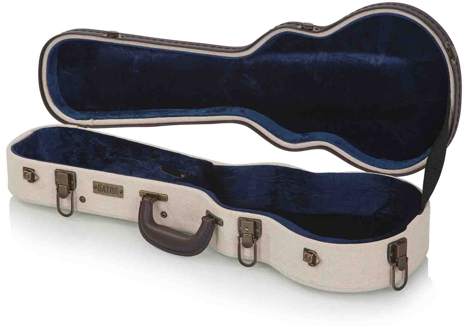 Gator Cases GW-JM UKE-CON Deluxe Wood Case for Concert Style Ukulele - Journeyman Burlap Exterior by Gator Cases