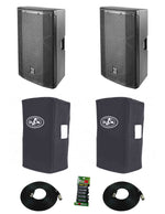 DAS Audio 715ACVRALTEA15, 15-Inch Powered Speaker DJ Package with Cover by DAS Audio