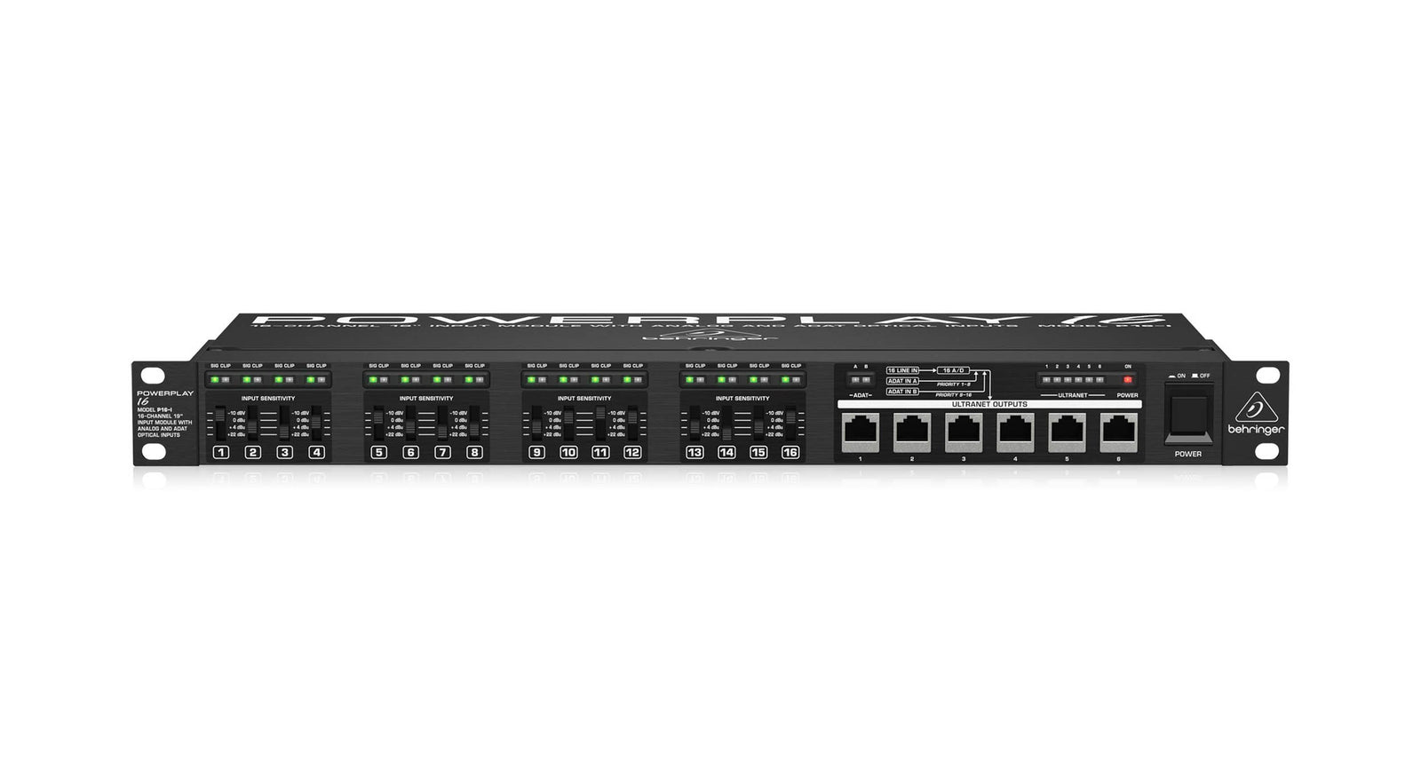 Behringer Powerplay P16-I, 16-Channel 19-Inch Input Module with Analog and ADAT Optical Inputs by Behringer