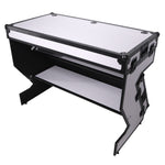 ProX XS-ZTABLEWH, Z-Style Folding DJ Table Flight Case with Handles and Wheels - Black White Finish by ProX Cases