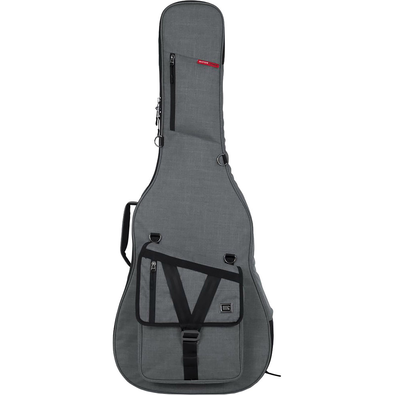 Gator Cases GT-ACOUSTIC-GRY Transit Series Acoustic Guitar Gig Bag with Light Grey Exterior by Gator Cases