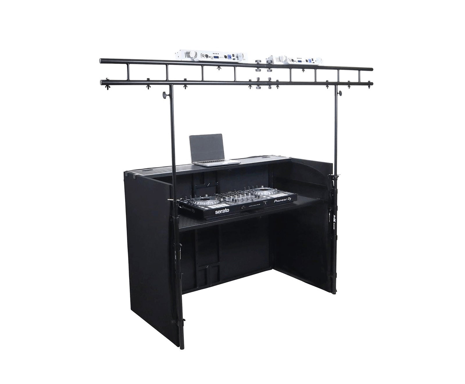 ProX XF-MESAMEDIATRUSSPKG, Full DJ Workstation Includes Truss TV Bracket Mount White and Black Scrims and Carry Bag by ProX Cases