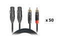ProX XC-DRXF03 X50, DJ Package High Performance Dual Cable RCA Male to Dual XLR Female Cable in 3 Feet  - Set of 50 by ProX Cases