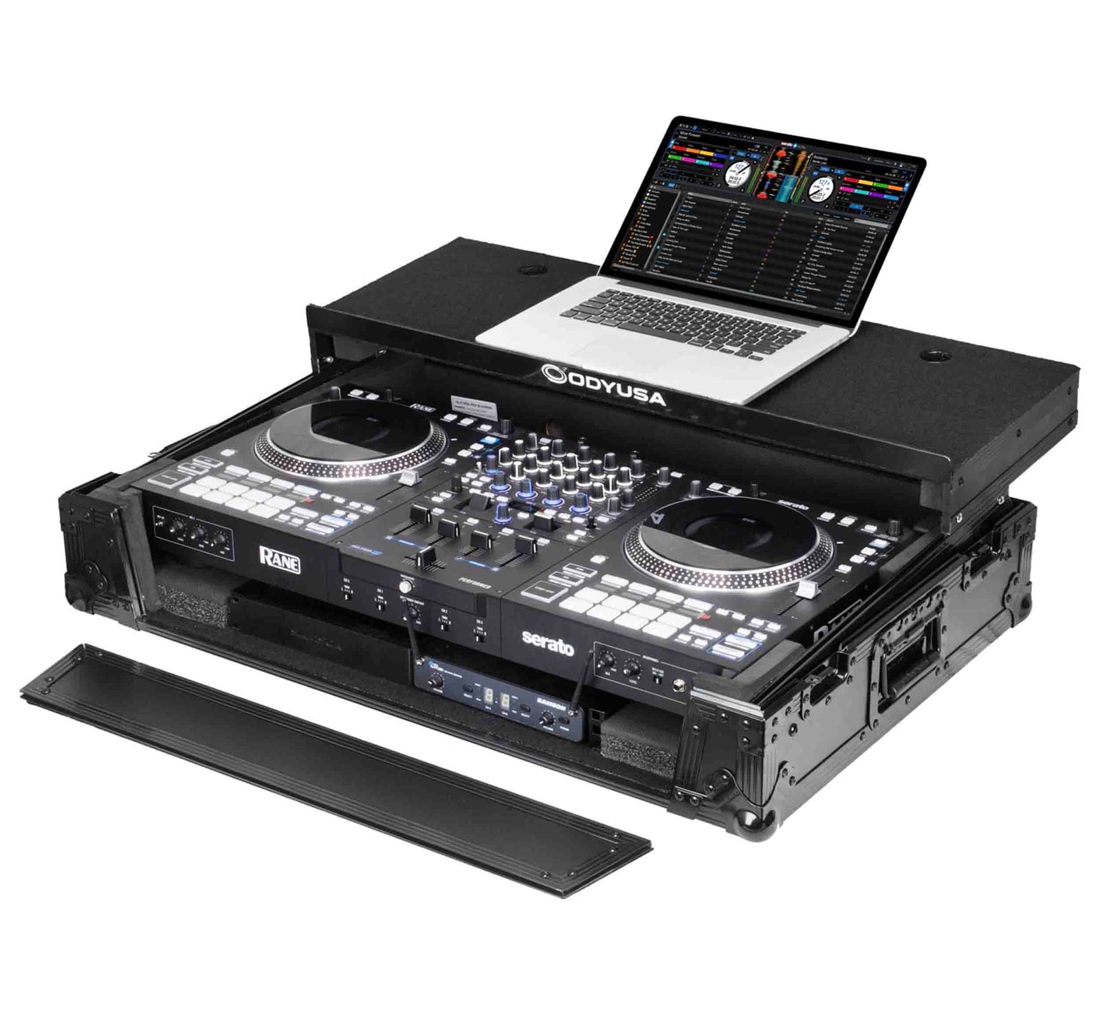 B-Stock Scratch & Dent: Odyssey FRBLGLP1UWPERFORMER, Rane Performer Black Label 1U Flight Case with Glide Style Laptop Platform and Wheels by Odyssey