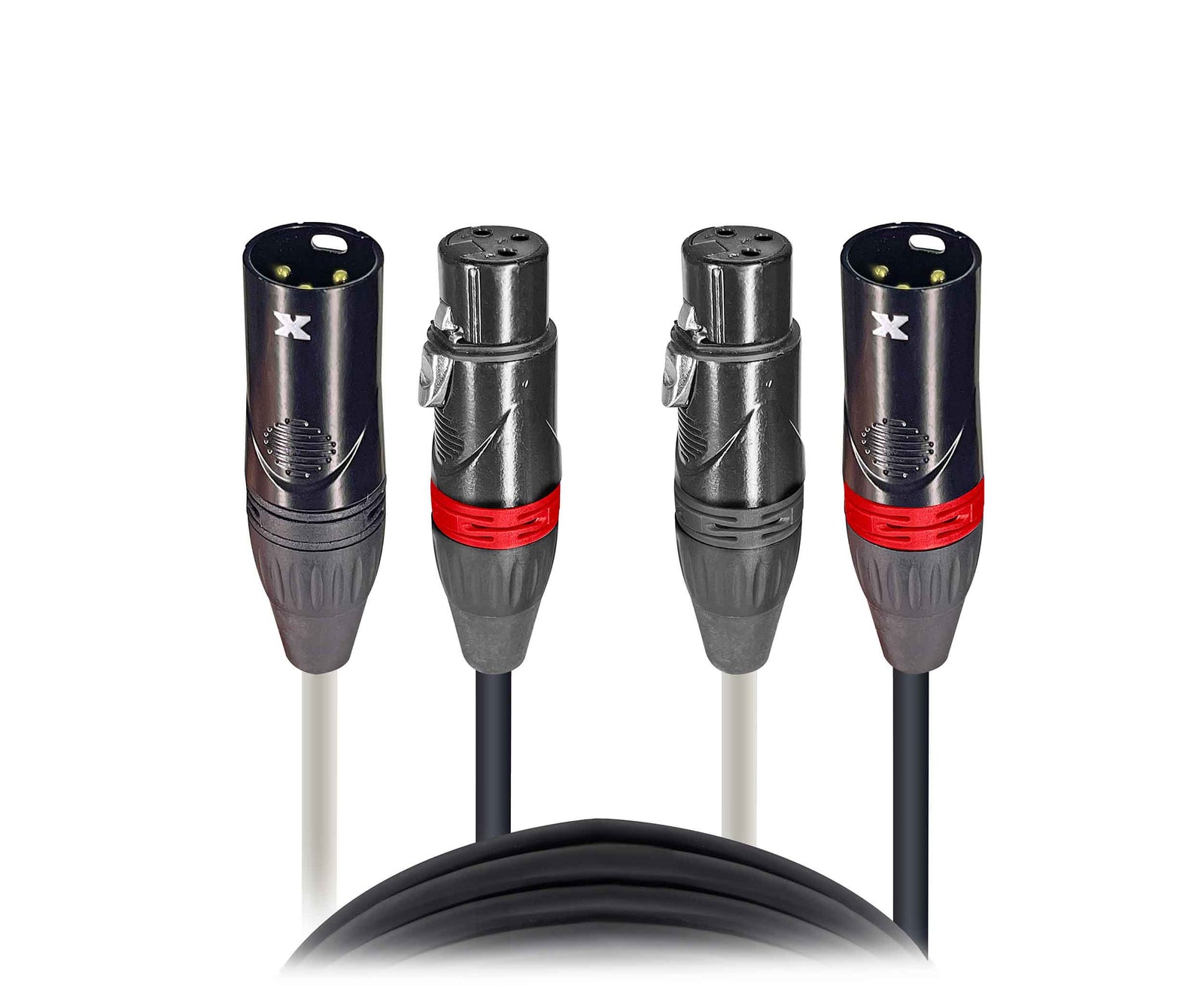 ProX XC-DXLR100, Dual XLR-M to Dual XLR-F High Performance Audio Cable - 100 Ft by ProX Cases
