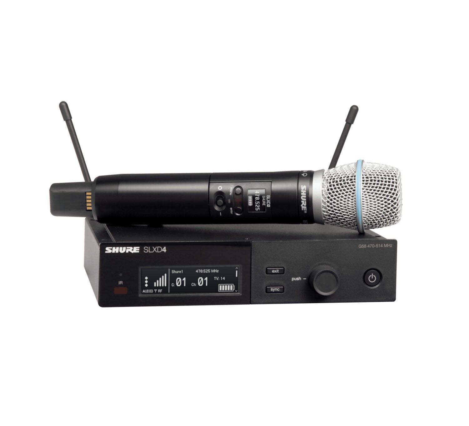 Shure SLXD2/B87A Handheld Wireless Microphone Transmitter with Beta 87A Interchangeable Capsule by Shure