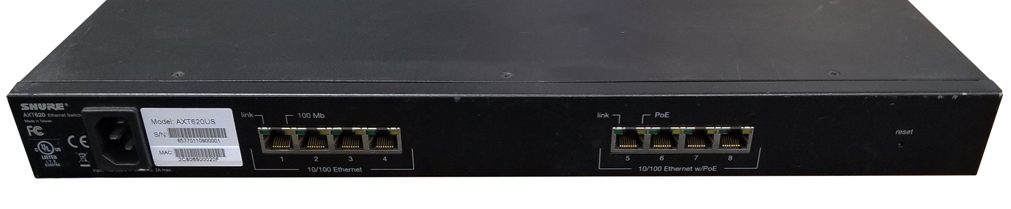 B-Stock: Shure AXT620US 9-Port Roadrack Ethernet Switch - OPEN BOX