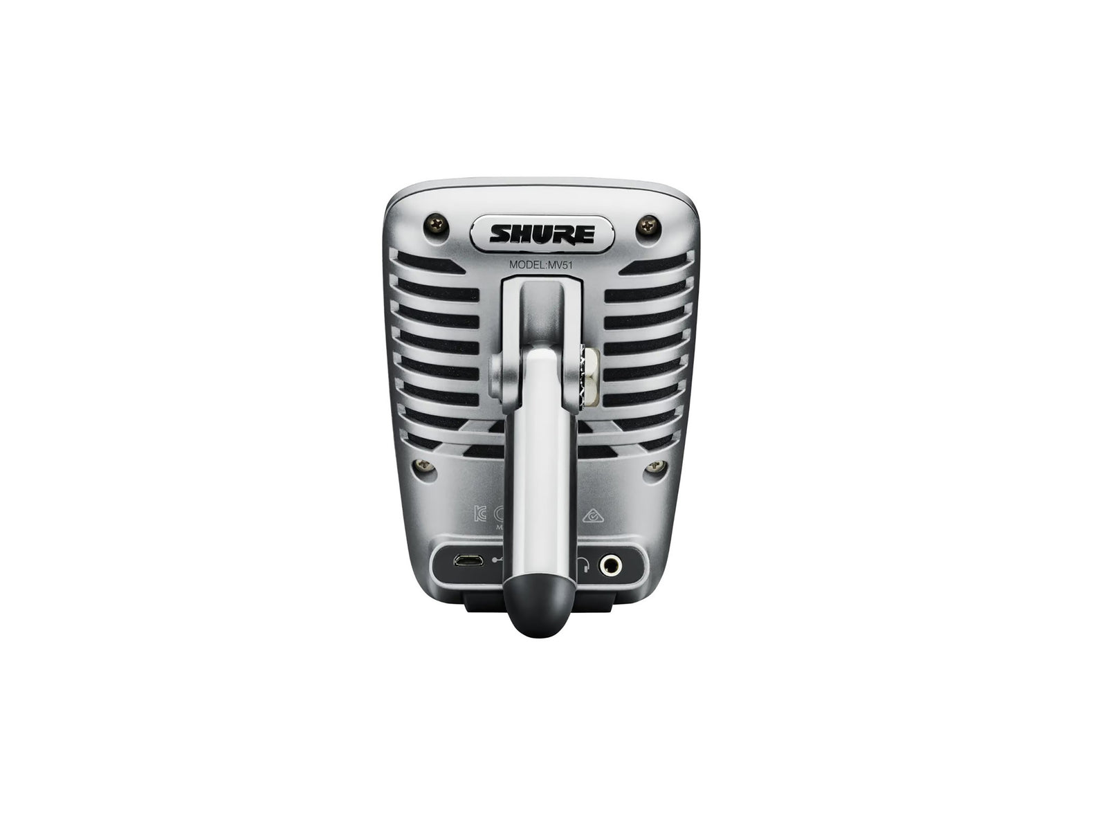 Shure MV51 Digital Condenser Microphone with Large-Diaphragm for Computers and iOS Devices - Silver by Shure
