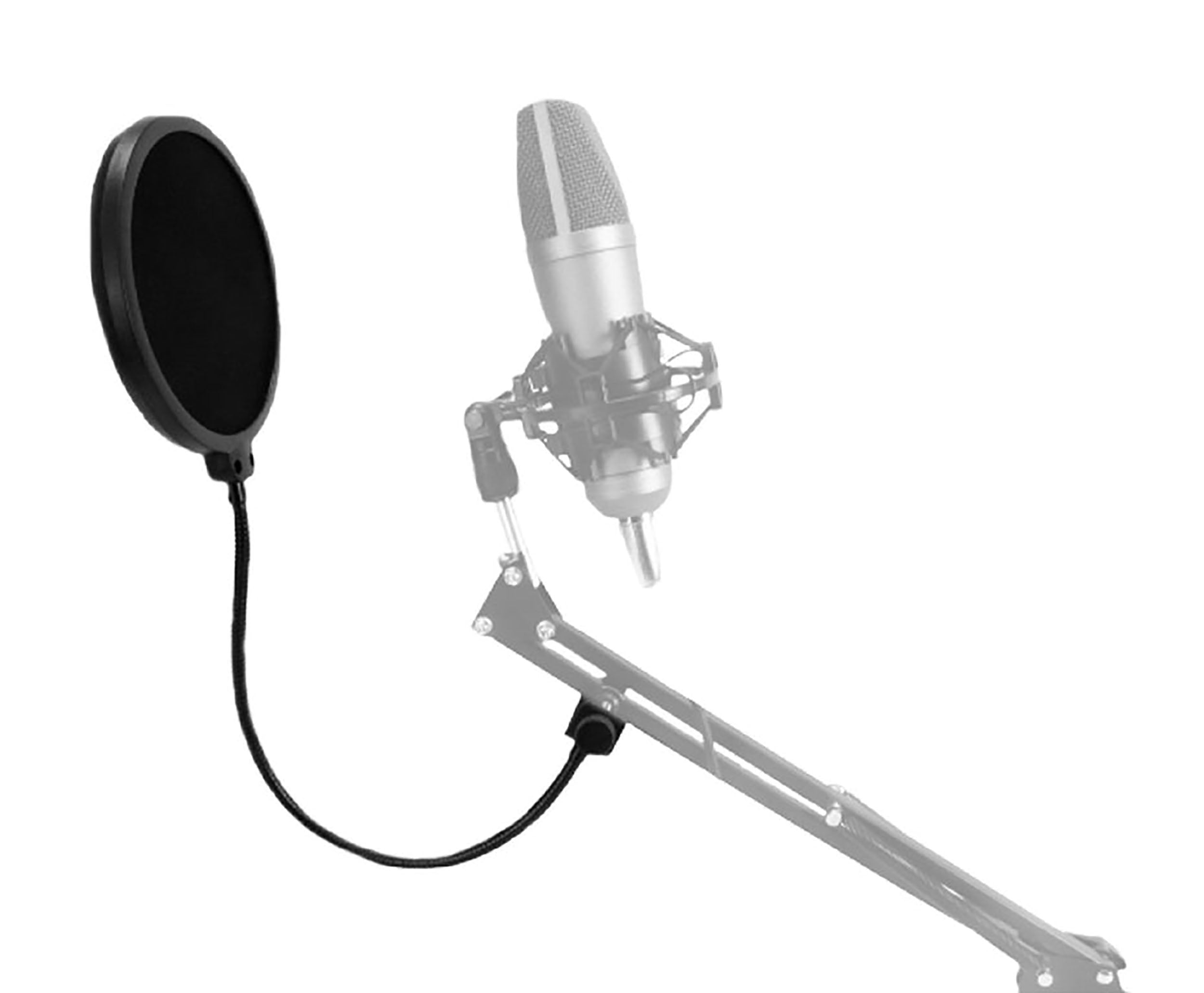 Technical Pro MKPF2, 6'' Clamp on Microphone Pop Filter with 10" Arm by Technical Pro