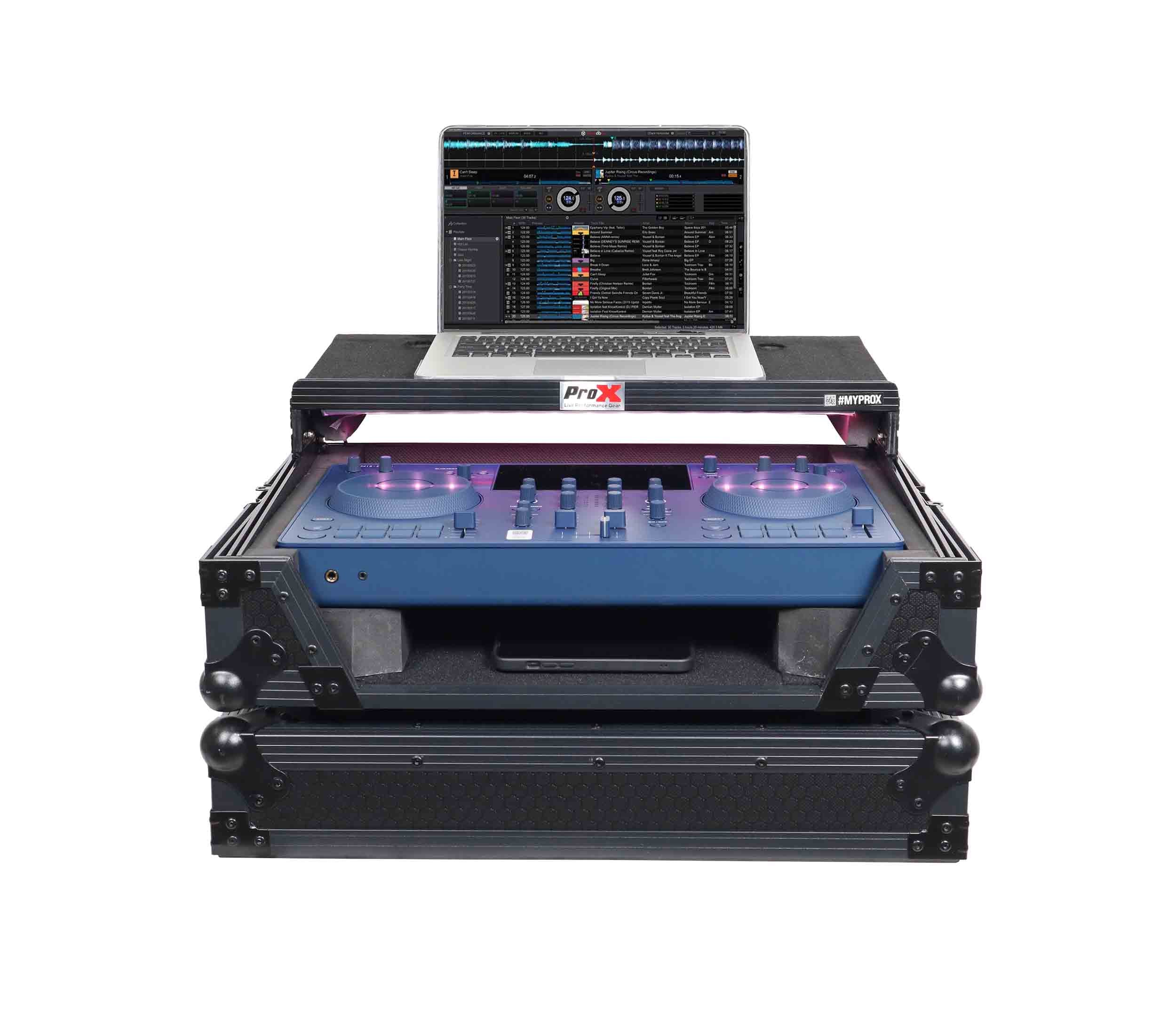 ProX XS-OMNISDUO LTBL LED, ATA Flight Case for Pioneer Alpha Theta OMNIS-DUO DJ Controller - Black